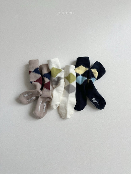 【予約】Argyle socks   /  digreen