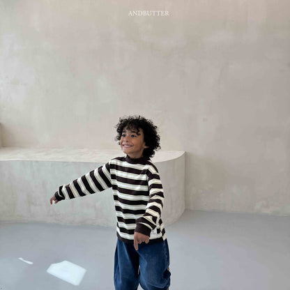 【予約】Stripe Patch Turtleneck  / andbutter (S-JM)