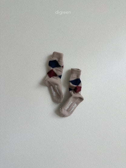 【予約】Argyle socks   /  digreen