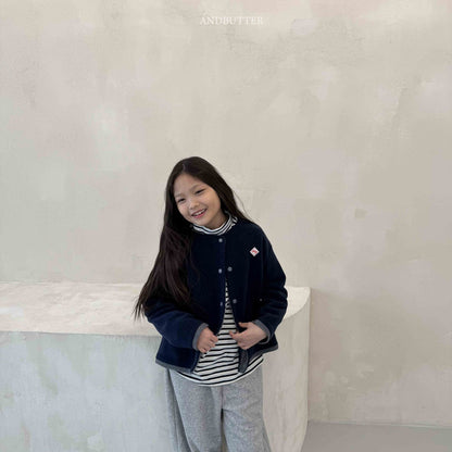 【予約】Fleece Mix Cardigan  /  andbutter (S-JM)