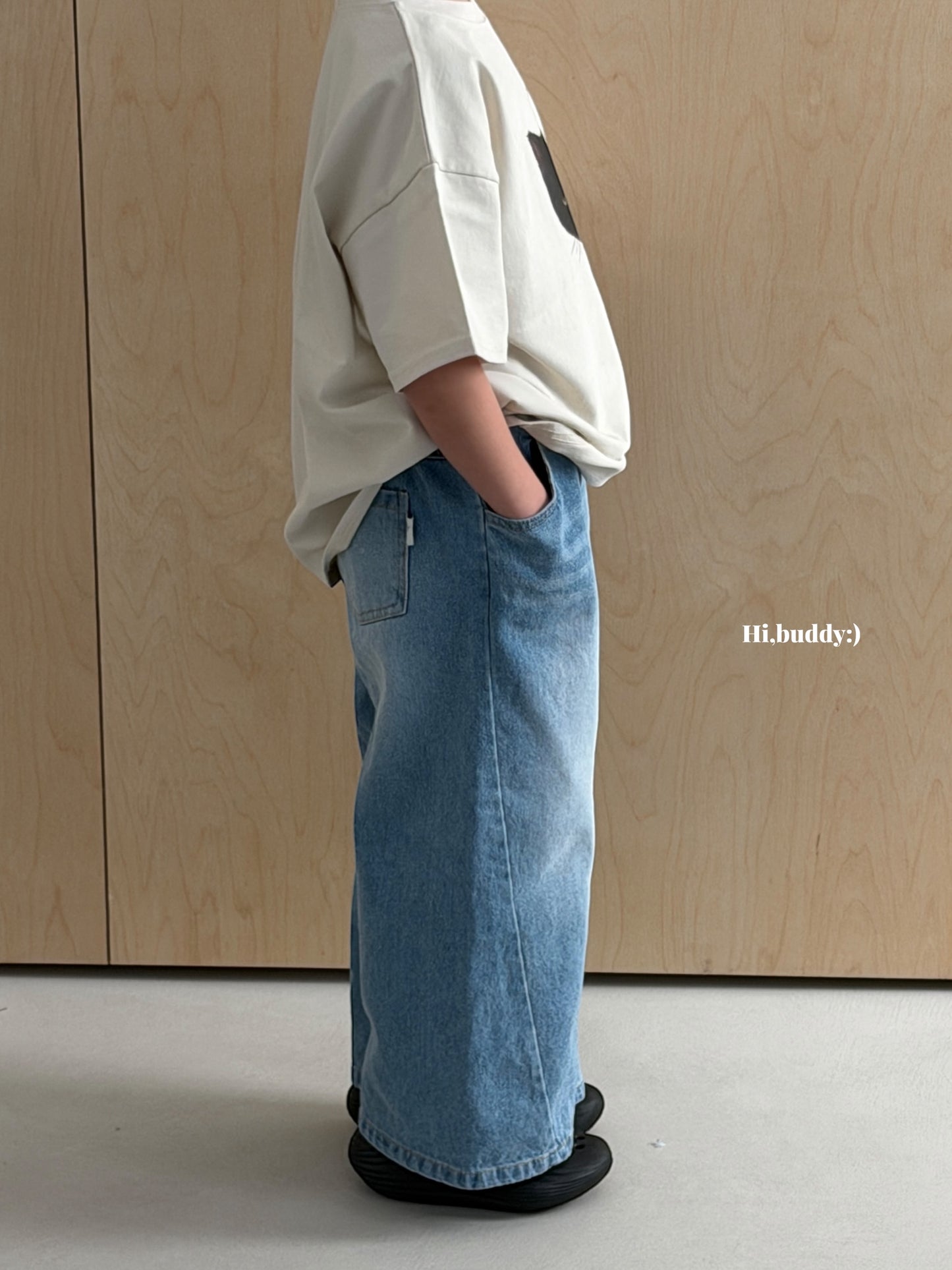 【予約】ハッピーデニムパンツ / hibuddy(S-JM)