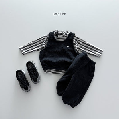 【予約】pogul vest set up  /  bonito (12M-JM) 뽀글조끼