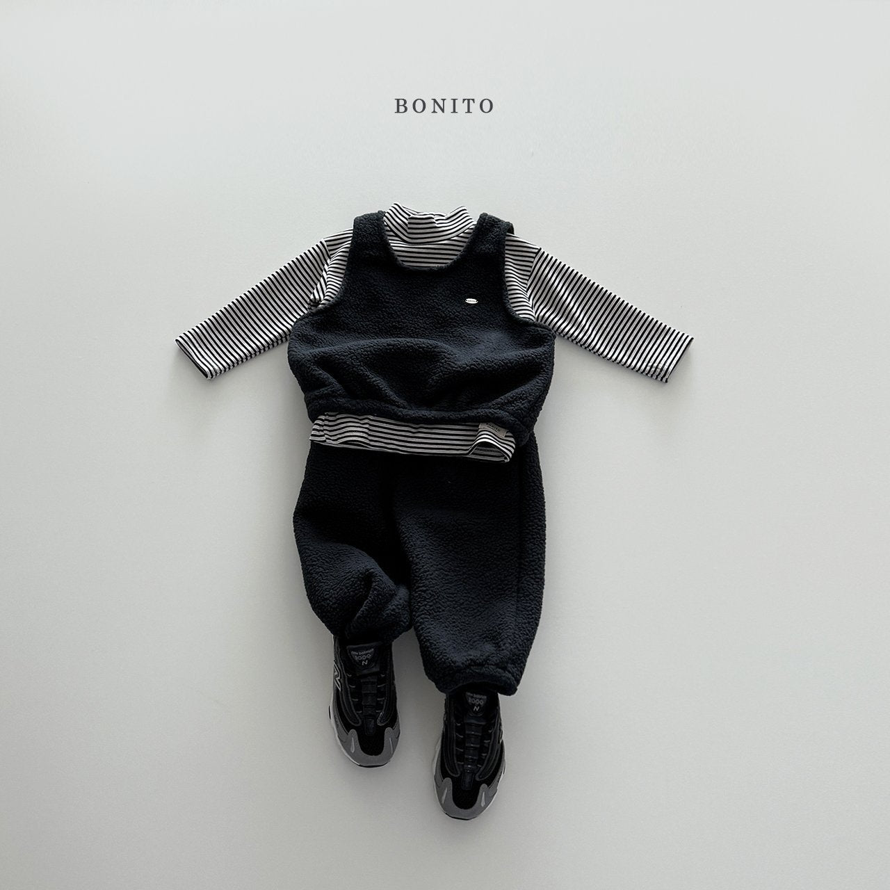 【予約】pogul vest set up  /  bonito (12M-JM) 뽀글조끼