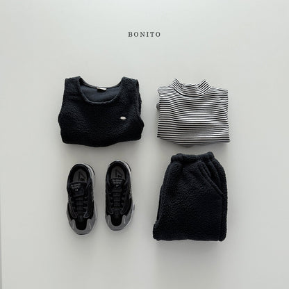 【予約】pogul vest set up  /  bonito (12M-JM) 뽀글조끼