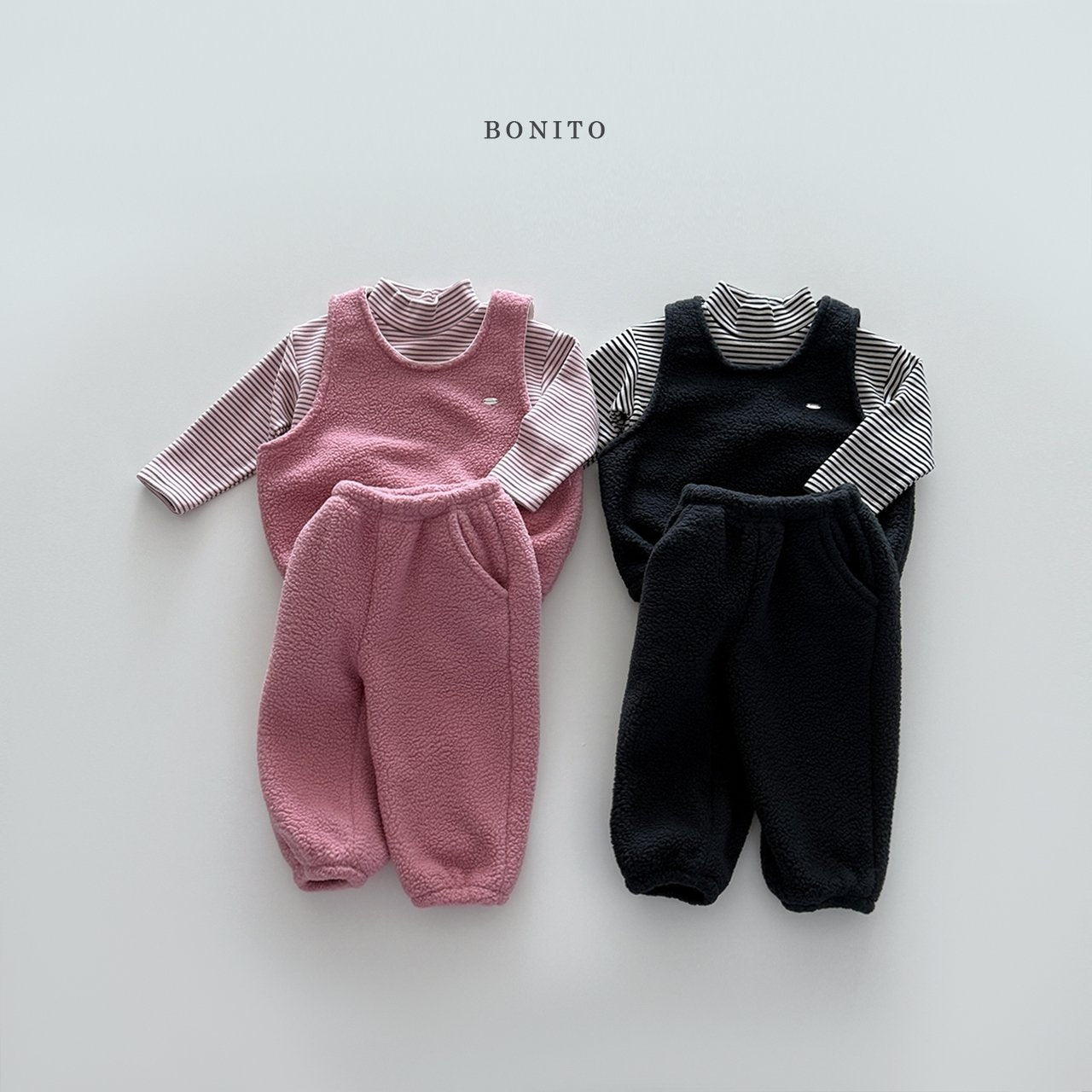 【予約】pogul vest set up  /  bonito (12M-JM) 뽀글조끼