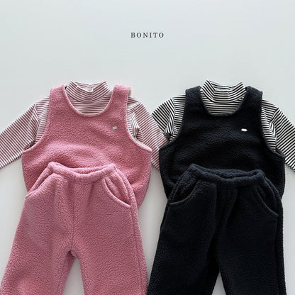 【予約】pogul vest set up  /  bonito (12M-JM) 뽀글조끼