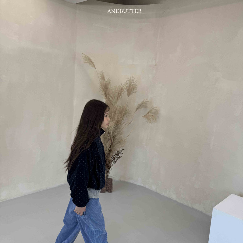 【予約】Dot Half-Zip  /  andbutter (S-JM)