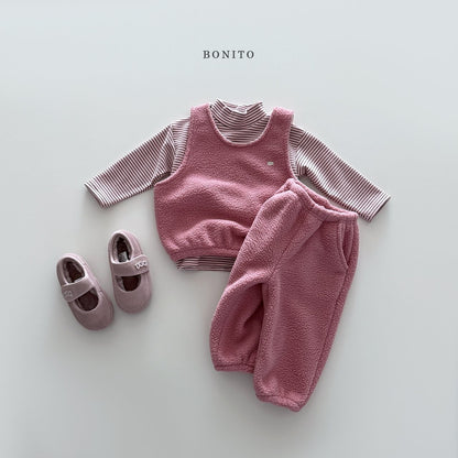 【予約】pogul vest set up  /  bonito (12M-JM) 뽀글조끼