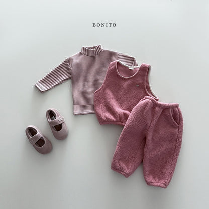 【予約】pogul vest set up  /  bonito (12M-JM) 뽀글조끼