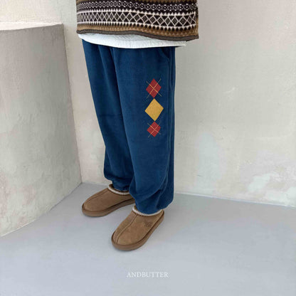 【予約】worm-argyle terry jogger  /  andbutter (S-JM)