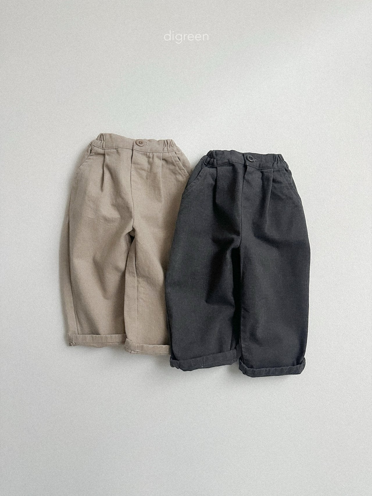 【予約】Minimal Pin Tuck Pants  /  digreen(S-XXL)