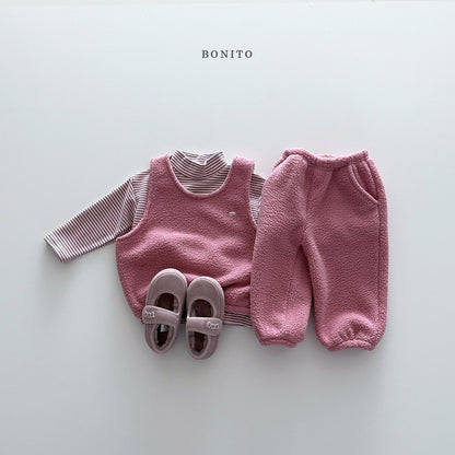 【予約】pogul vest set up  /  bonito (12M-JM) 뽀글조끼
