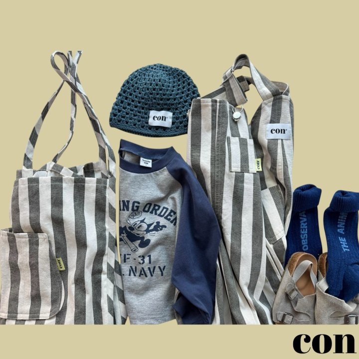 【予約】ストライプオーバーオール / con. (XXS-M)