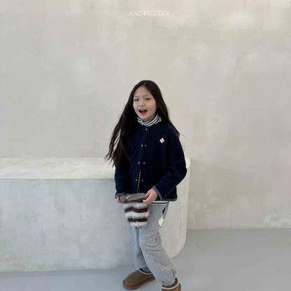 【予約】Fleece Mix Cardigan  /  andbutter (S-JM)