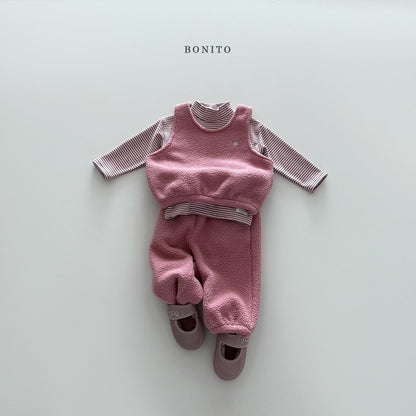 【予約】pogul vest set up  /  bonito (12M-JM) 뽀글조끼