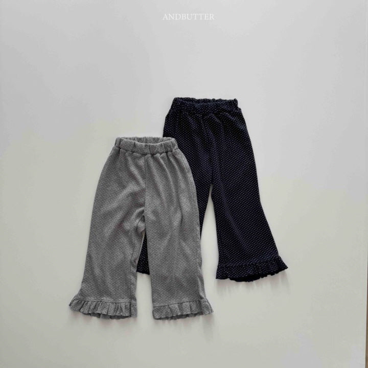 【予約】Dot frill pants / andbutter(S-JM)