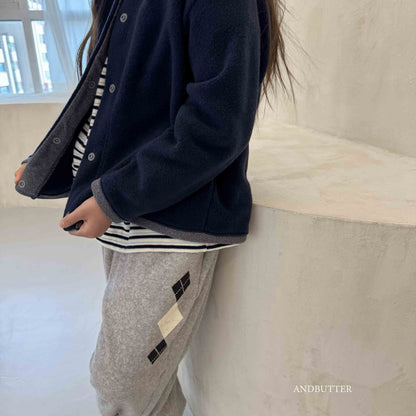 【予約】Fleece Mix Cardigan  /  andbutter (S-JM)