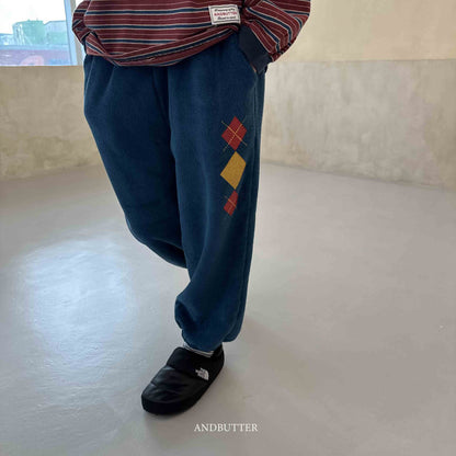 【予約】worm-argyle terry jogger  /  andbutter (S-JM)