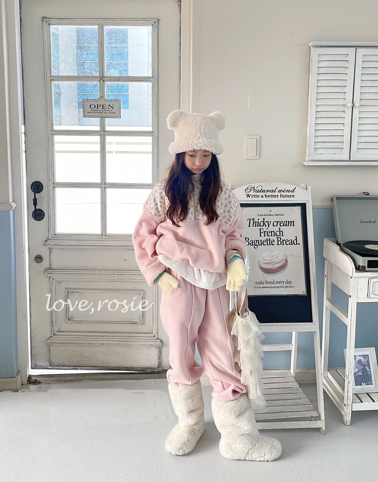 【予約】flower fleece set  / love rosie (L-3XL)