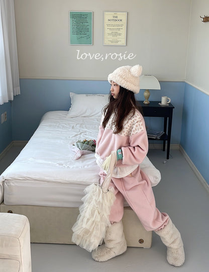 【予約】flower fleece set  / love rosie (L-3XL)