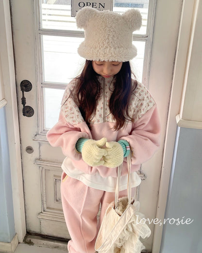 【予約】flower fleece set  / love rosie (L-3XL)