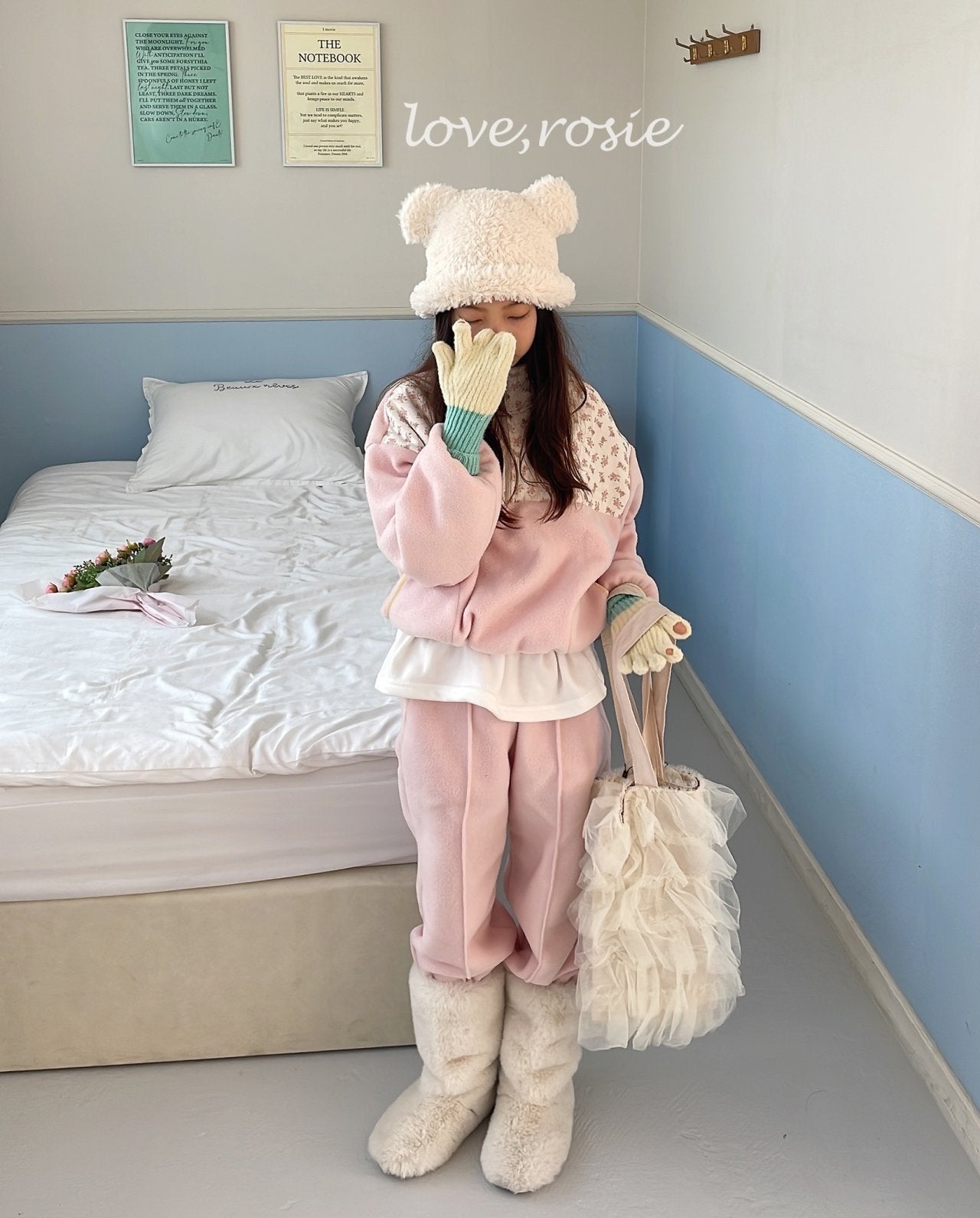 【予約】flower fleece set  / love rosie (L-3XL)