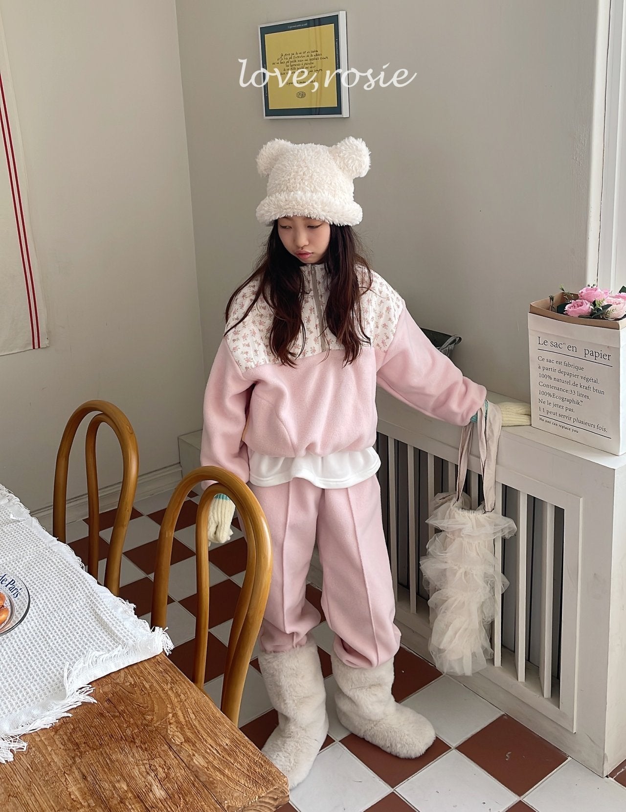 【予約】flower fleece set  / love rosie (L-3XL)