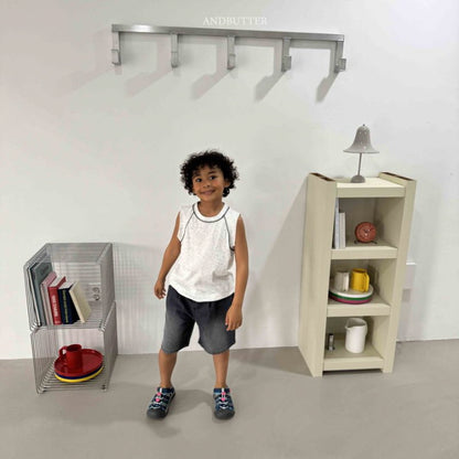 【予約】ribbed line sleeveless / andbutter(S-JM)