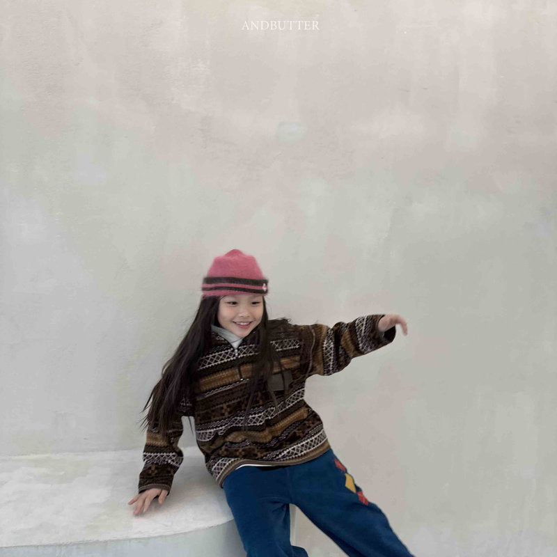 【予約】worm-argyle terry jogger  /  andbutter (S-JM)