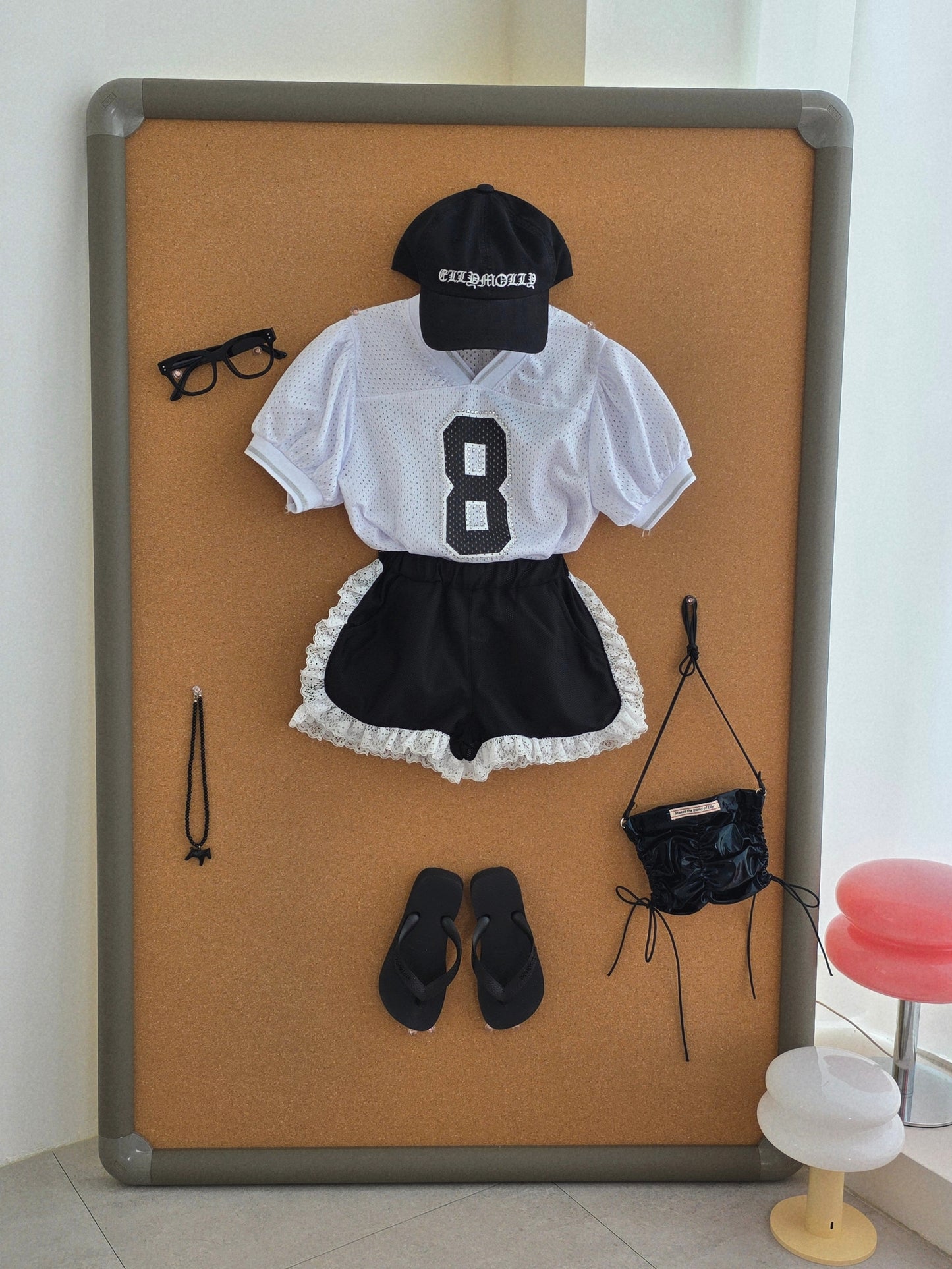【予約】mesh frill half pants / ellymolly 5-15号