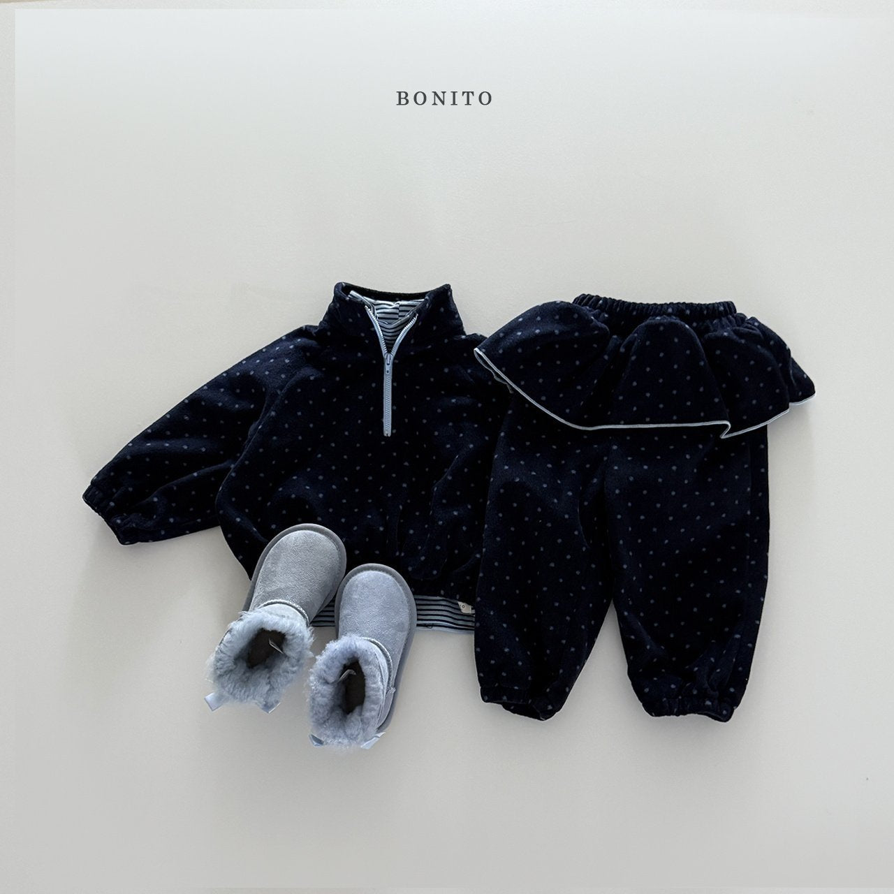 【予約】dot lovely jogger set  /  bonito (12m-JM)