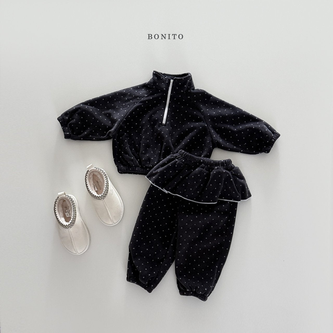 【予約】dot lovely jogger set  /  bonito (12m-JM)