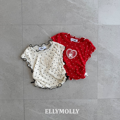 【予約】dot mimi shirring T / ellymolly5-15号