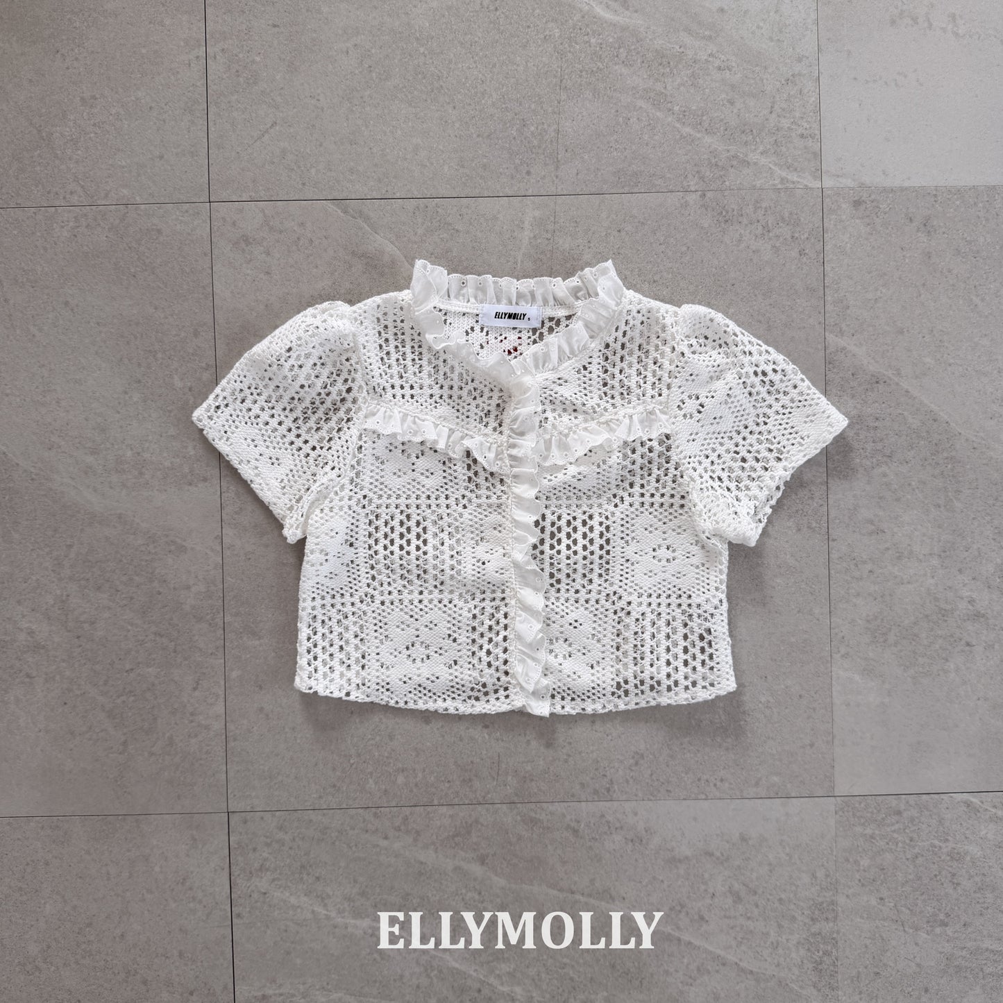 【予約】Crochet blouse / ellymolly5-15号  로지크로쉐