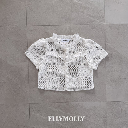 【予約】Crochet blouse / ellymolly5-15号  로지크로쉐