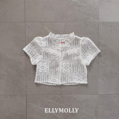 【予約】Crochet blouse / ellymolly5-15号  로지크로쉐