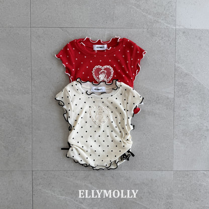 【予約】dot mimi shirring T / ellymolly5-15号