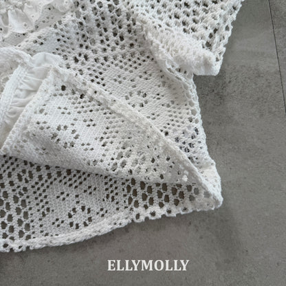 【予約】Crochet blouse / ellymolly5-15号  로지크로쉐
