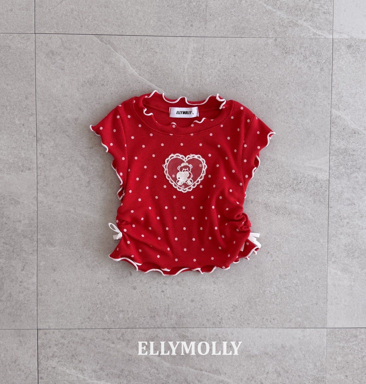 【予約】dot mimi shirring T / ellymolly5-15号