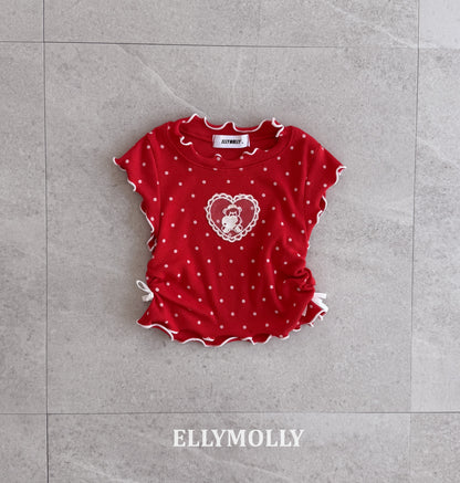 【予約】dot mimi shirring T / ellymolly5-15号