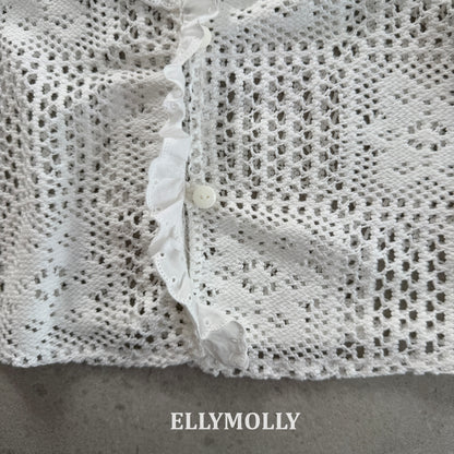【予約】Crochet blouse / ellymolly5-15号  로지크로쉐