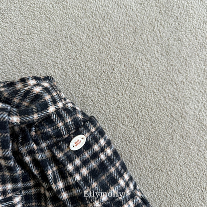 【予約】miso check wrap pants / ellymolly (5-19号)