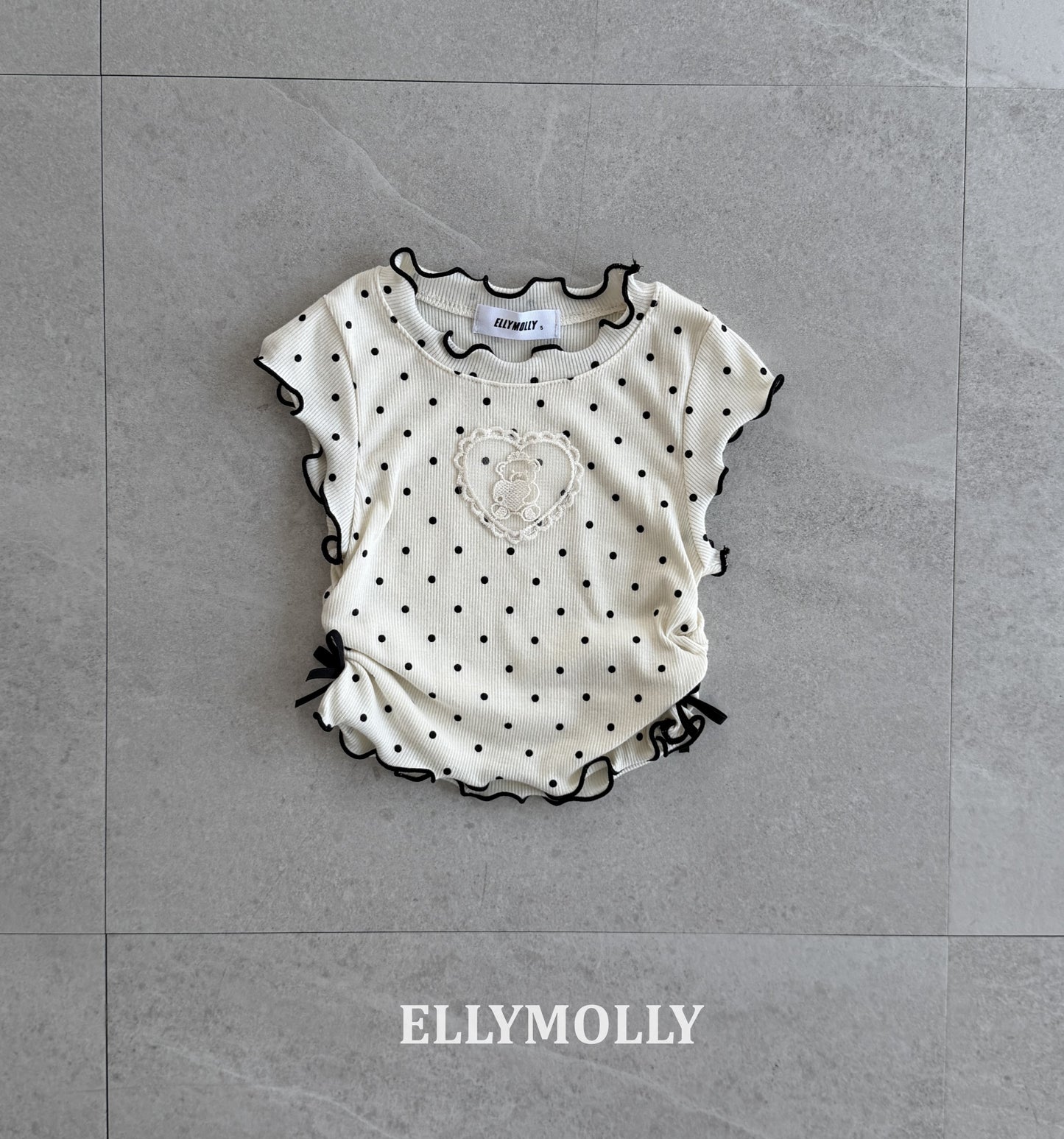 【予約】dot mimi shirring T / ellymolly5-15号