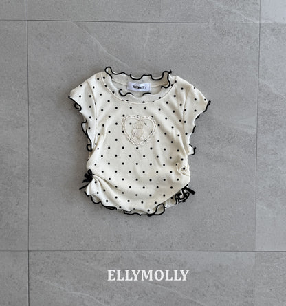 【予約】dot mimi shirring T / ellymolly5-15号
