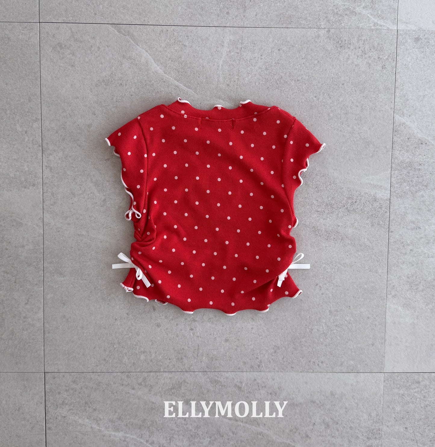【予約】dot mimi shirring T / ellymolly5-15号