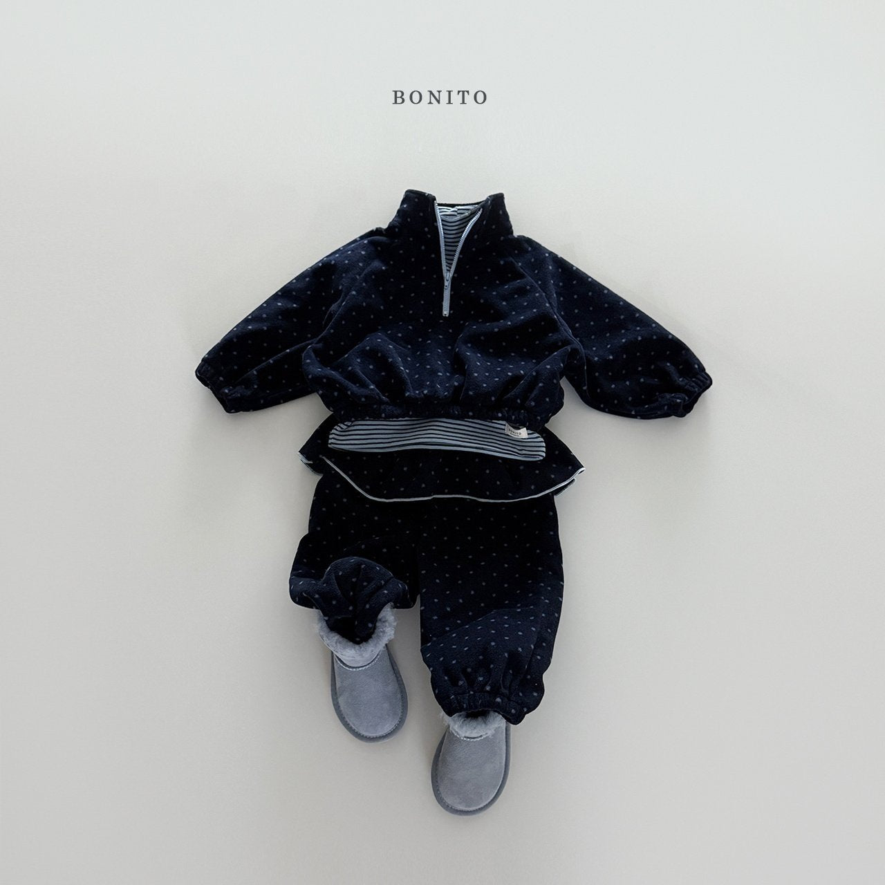 【予約】dot lovely jogger set  /  bonito (12m-JM)
