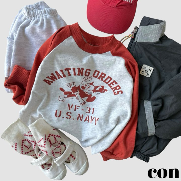 【予約】キャットラグランTシャツ / con. (XXS-M)야옹나그랑