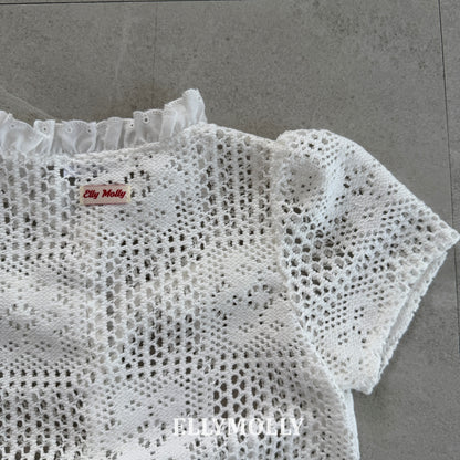 【予約】Crochet blouse / ellymolly5-15号  로지크로쉐