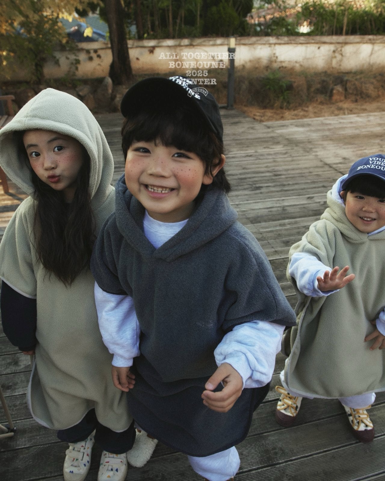 【予約】fleece poncho  / boneoune (XS-JL)