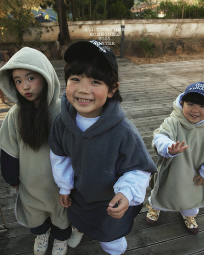 【予約】fleece poncho  / boneoune (XS-JL)